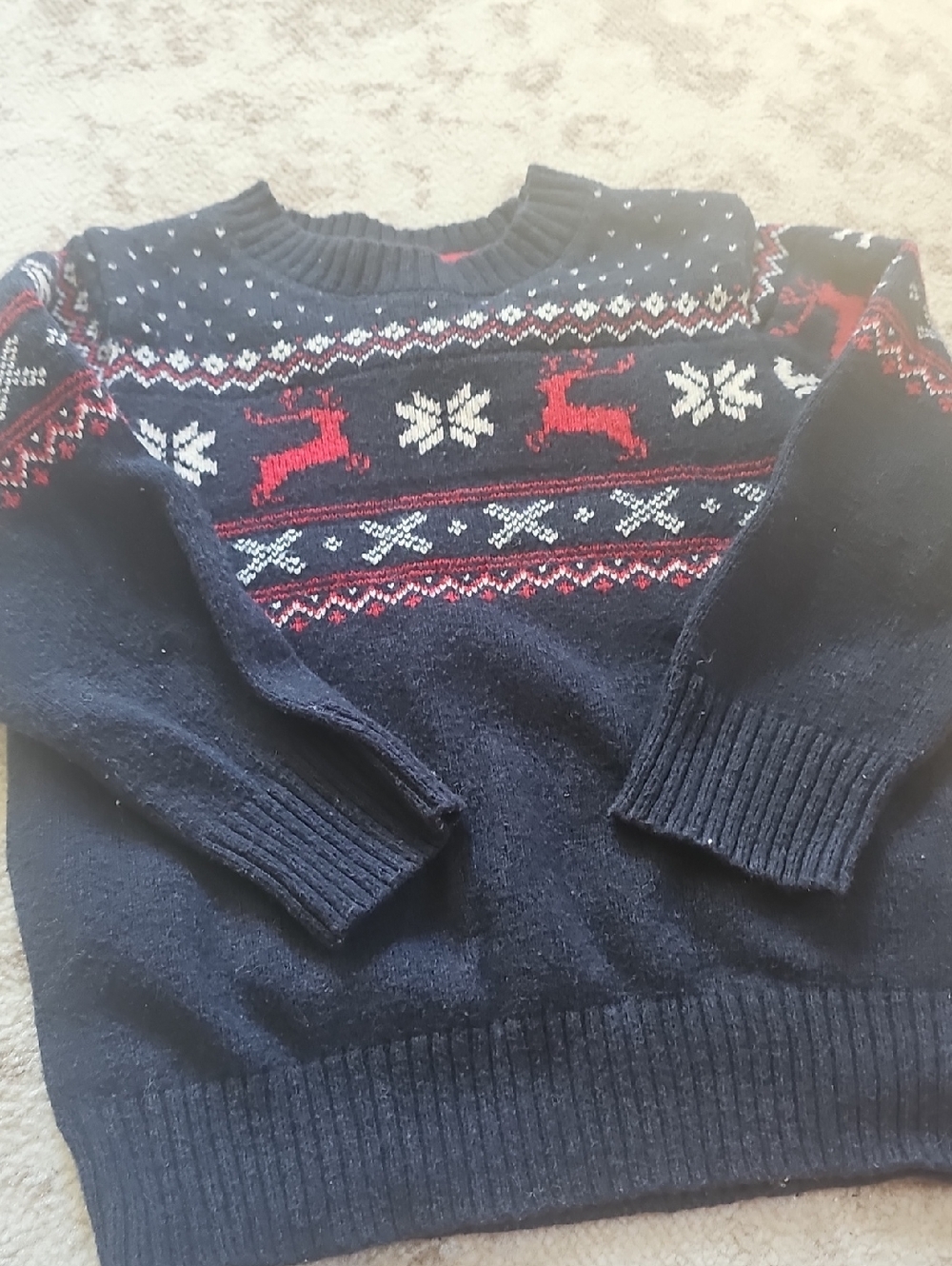 Navy Fair Isle Reindeer Sweater